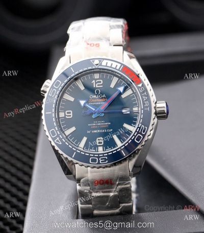 New Copy Omega Planet Ocean 600M Americas Cup Watches Stianless Steel Blue Dial watches