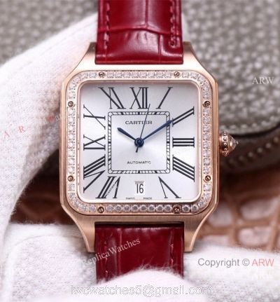 AAA Replica Cartier Santos-Dumont Swiss 9015 Couple Watch Diamond Bezel watches