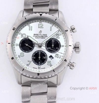 2021 New! Clone Breitling Premier B01 7750 Chronograph Watch White Panda Dial watches