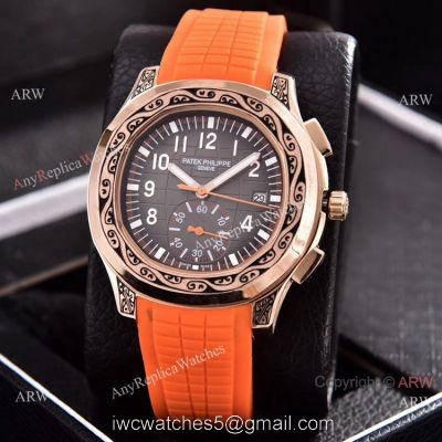 Copy Patek Philippe Aquanaut VK Chronograph Watches Rose Gold Engraving watches