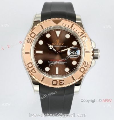 EW Factory Rolex Yacht Master 40mm Watch Chocolate Dial Rubber Strap watches