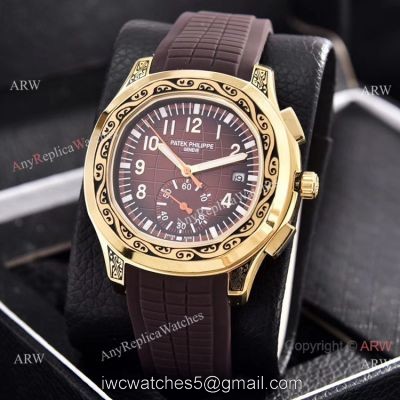 Patek Philippe Aquanaut Engraving Watches Brown Gradient Dial 42mm watches