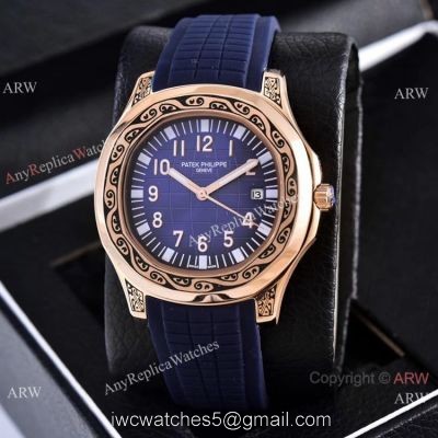 Clone Patek Philippe Aquanaut Rose Gold Engraving Watches Vintage Model watches