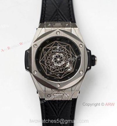 NEW! Swiss Replica Hublot Big Bang Sang Bleu Titanium Watch Black Face watches