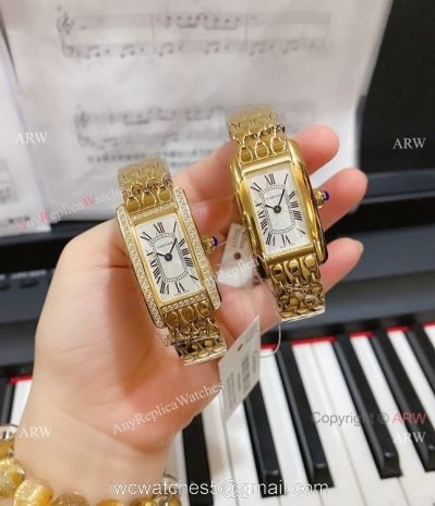 2020 NEW! Cartier Tank AmEricaine Yellow Gold Quartz Watch watches