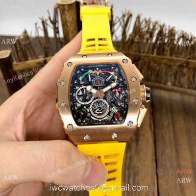 Japan Grade Richard Mille Rose Gold Chronograph Watch 50mm watches