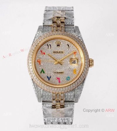 TW Factory Swiss Grade Rolex Datejust 41 Watches 2-Tone Iced Out Case watches
