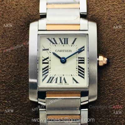 Super Replica Cartier Tank Francaise CC708177 Watch 2 Tone Rose Gold Lady watches
