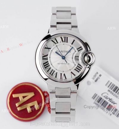 AF 1:1 Best Edition Cartier Ballon Bleu 33mm Replica Watch Stainless Steel watches