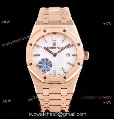 JF Audemars Piguet Lady Royal Oak Copy Watch Rose Gold White Dial 33mm watches