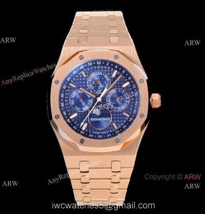 BF Factory Swiss Audemars Piguet Royal Oak Perpetual Calendar Watch Rose Gold Blue Cal.5134 Movement watches