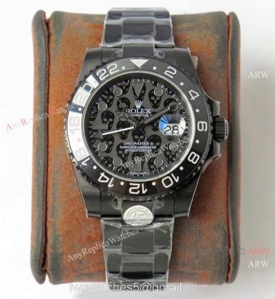 2021 NEW! Super Clone Rolex GMT Master II REVENGE Watch Skull Dial Matte Black Swiss 3285 Movement watches