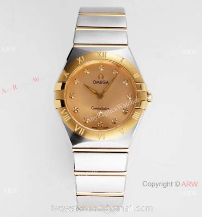 NEW! Swiss Copy Omega Constellation 2-Tone Watch 28mm Quartz watches