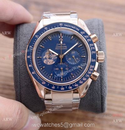 New! Copy Omega Speedmaster Apollo Rose Gold Chronograph Watch watches