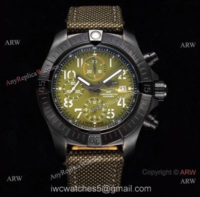 Swiss Grade Clone Breitling Super Avenger II 7750 Watch Black Steel and Green watches