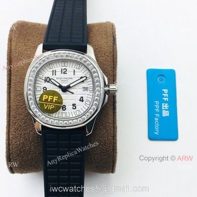PFF Factory Swiss Patek Aquanaut Luce Lady Watch White Dial Diamond Bezel watches