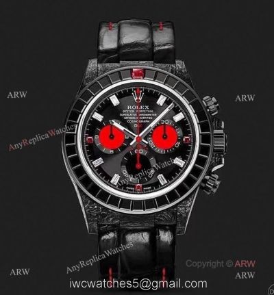 High Quality Replica Rolex Daytona Rainbow Black Carbon Swiss Quartz Watch watches