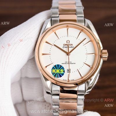 Copy Omega Seamaster 2-Tone Rose Gold Men Watch Simple Style watches