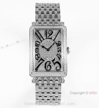 New! Iced Out Franck Muller Long Island Replica Watch Swiss Quartz watches