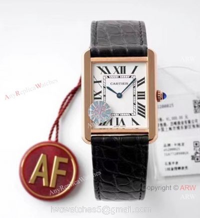 New! AF Factory Cartier Tank Solo Rose Gold Replica Watch Swiss Quartz watches