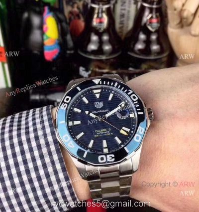 Copy Tag Heuer Aquaracer Calibre 5 Blue Ceramic Bezel Watches watches