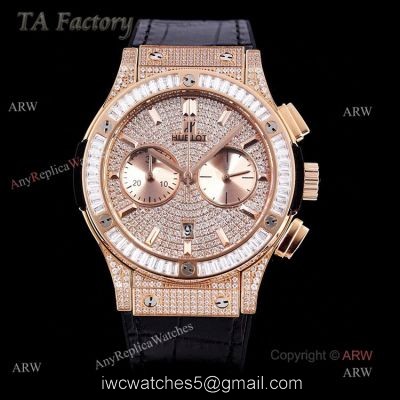 Copy Hublot Big Bang Diamond Watch Swiss Made Rose Gold Hublot Big Bang Chronograph Watch 45mm watches