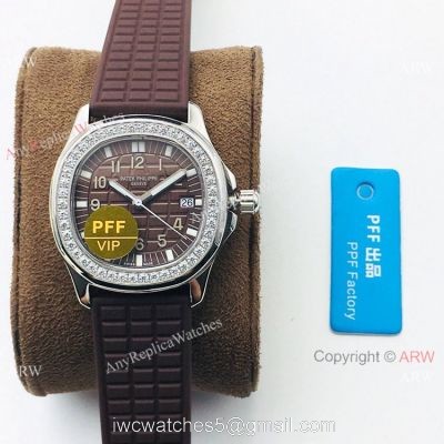 PFF Swiss Copy Patek Philippe Aquanaut Luce Watch Chocolate Face Ladies watches