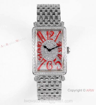 New! Swiss Replica Franck Muller Long Island Watch Iced Out Stainless Steel watches