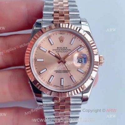 (Noob) AAA Grade Replica Rolex Jubilee Rose Gold Datejust 41 With Rolex Jubilee Bracelet watches