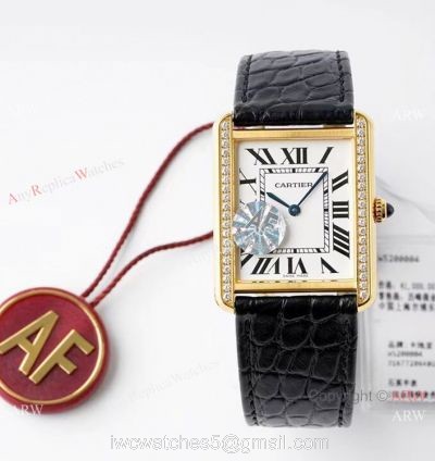 New! AF Factory Cartier Tank Solo Replica Watch Gold and Diamond watches