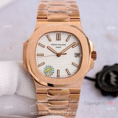 Swiss Copy Patek Philippe Nautilus Rose Gold Men Watch PPF Cal.324 Movement watches