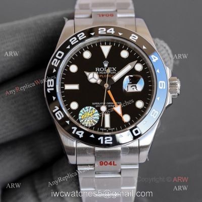 Hot Sale Rolex Explorer ii Ceramic Bezel Black Face Swiss 2836 GMT Watch Replica watches