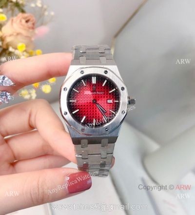 Best Copy Audemars Piguet Royal Oak Red Dial Watch 33mm Women watches