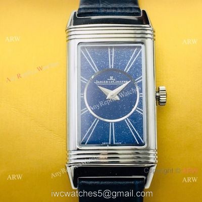 2020 Swiss Replica Jaeger LeCoultre Reverso Duetto Women Watch SS Blue Dial watches