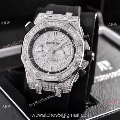 Audemars Piguet Royal Oak Offshore Diver Iced Out Watches Rubber Strap watches