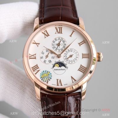 Swiss Copy Audemars Piguet Jules Audemars Moon phase Watches Rose Gold watches