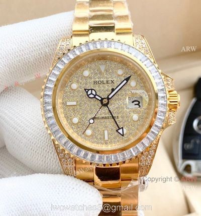 Luxury Replica Rolex GMT-Master 2 Full Diamond Watch watches