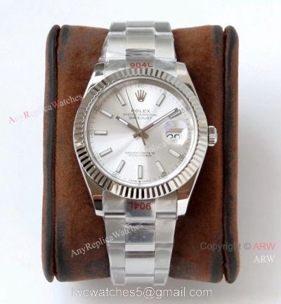 VR-factory Rolex Datejust 2 Watch 904L Steel Silver Dial Fluted Bezel watches