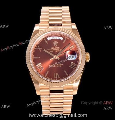 (GM) Rolex Day-Date 40mm Watch Rose Gold Roman Markers watches
