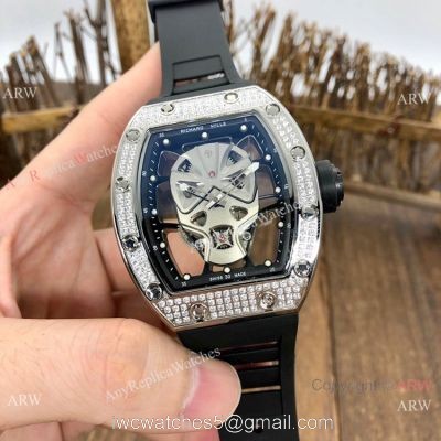 NEW! AAA Quality Richard Mille RM52-06 Tourbillon Mask Watches Silver Skull watches