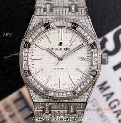 Ref 15400 Audemars Piguet Royal Oak Silver Diamonds Watches For Men Replica Swiss 3120 watches