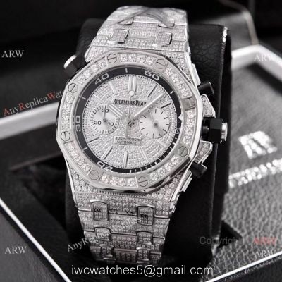 Copy Audemars Piguet Royal Oak Offshore Diver Iced Out Diamond Watches 43mm watches