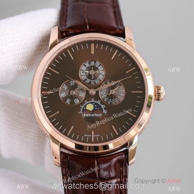 Swiss Copy Audemars Piguet Jules Audemars Watches 41mm Brown Dial Rose Gold watches