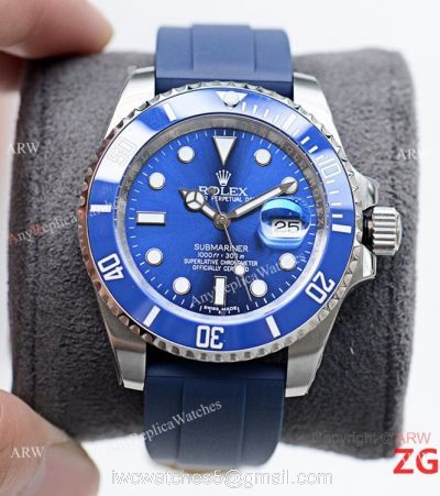 Best Quality Rolex Submariner Blue Rubber Strap Blue Dial Watch watches
