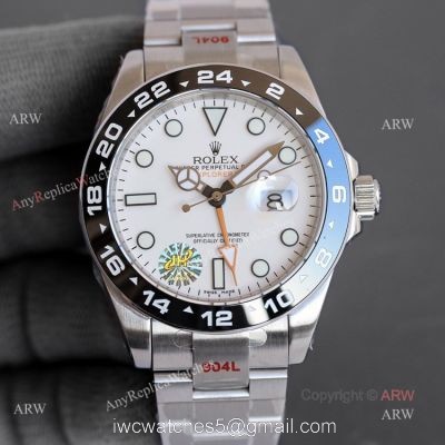 Swiss Replica Rolex Explorer ii 216570 Black Ceramic Bezel White Face 42mm Rolex Oystersteel Watch watches