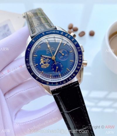 Buy Replica Omega Apollo 11 Chronnograph Watch Silver Case Blue Face watches
