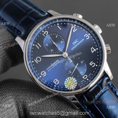 AAA Replica IWC Portuguese Chronograph Blue Dial Watches Swiss 7750 watches