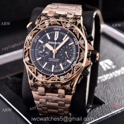 Copy Audemars Piguet Diver Rose Gold Engraving Watches Chronograph Movement watches