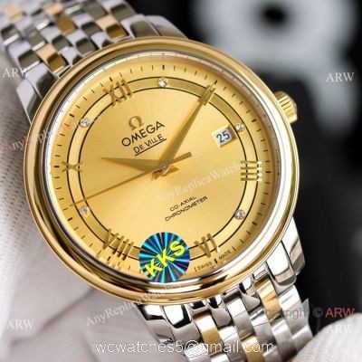 New Copy Omega De Ville Prestige Two Tone Gold Watches watches