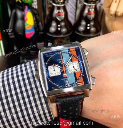 Replica TAG Heuer Monaco Gulf Leather Strap Watches 39mm watches